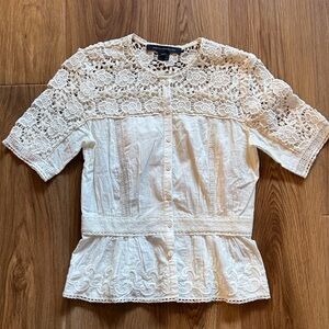 Elegant Lace White/Cream Blouse